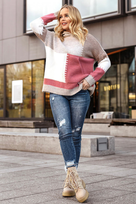 Oversize Kapuzen Strickpullover  | Langarm Woll Pullover S-XL