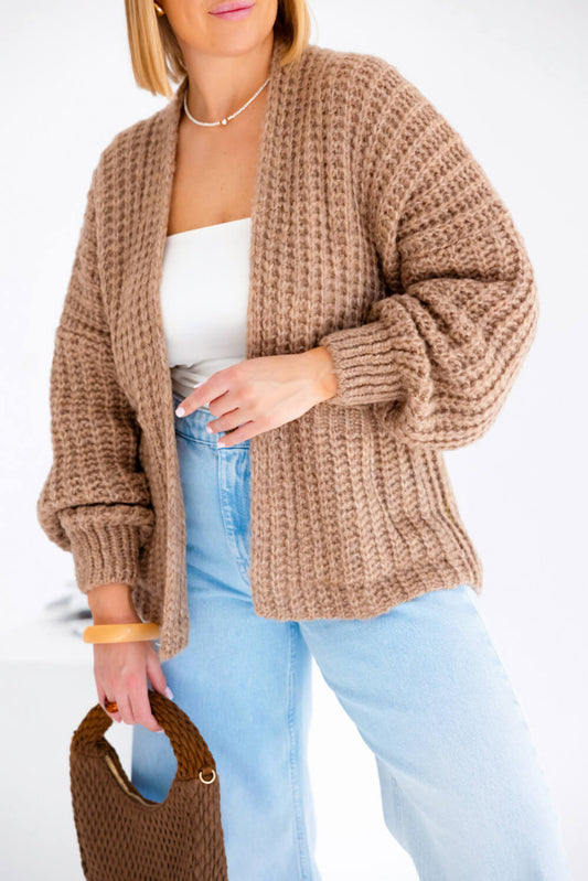 Damen overize Cardigan aus weicher Wollmischung mit modernem Design