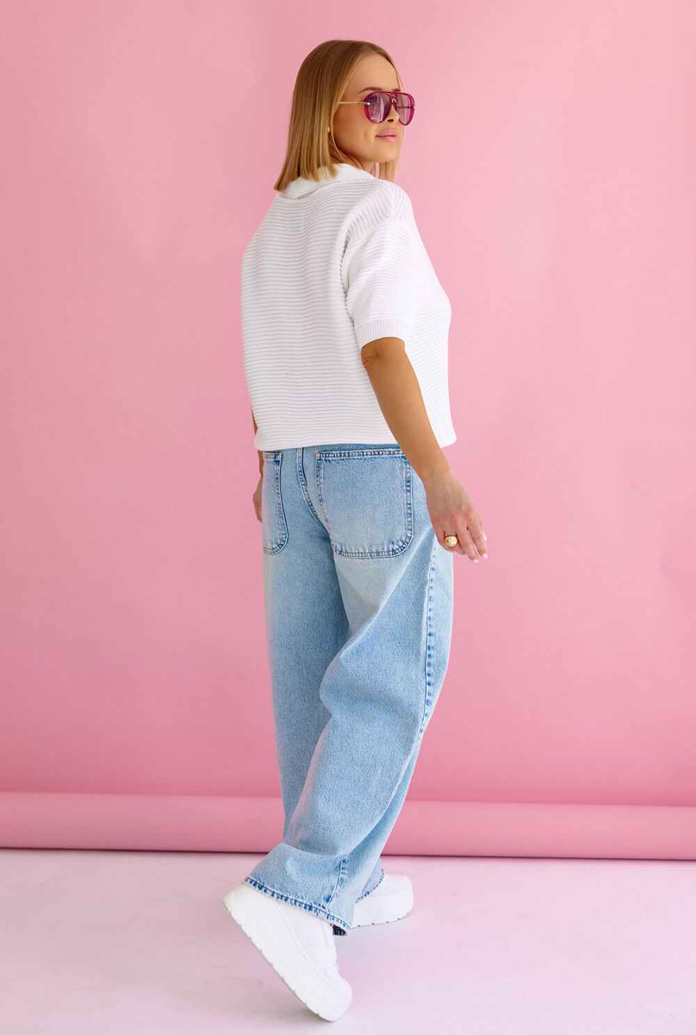 Moderner Damen Polo Pullover aus Strick für Freizeit und Alltag